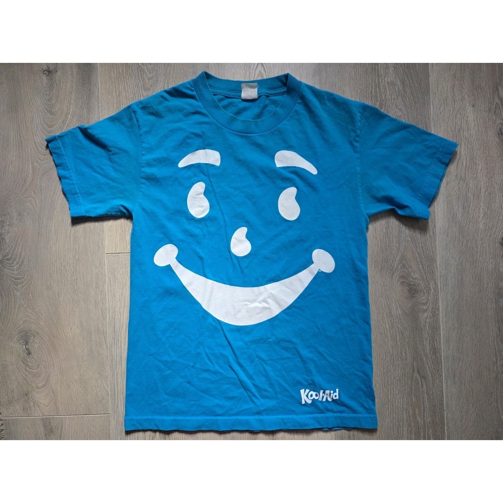 Alstyle Apparel Blue Kool-Aid T Shirt Top Y2K Unisex Size Small Vintage Tee